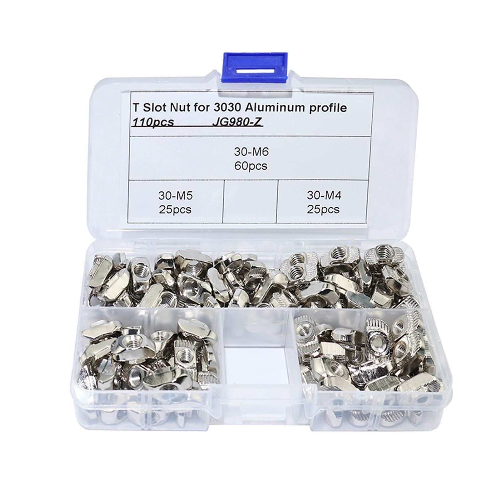 Bulloni A T Per Estruzioni Alluminio - M6x25 Mm, Acciaio Zincato, Confezione Da 30 Pezzi