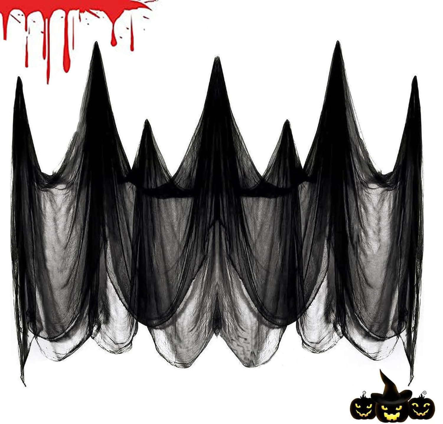 NEBURORA Halloween-Spukstoff Weiß 5,1x2,15m - Grusel-Tuch Für Partydeko & Spukhaus