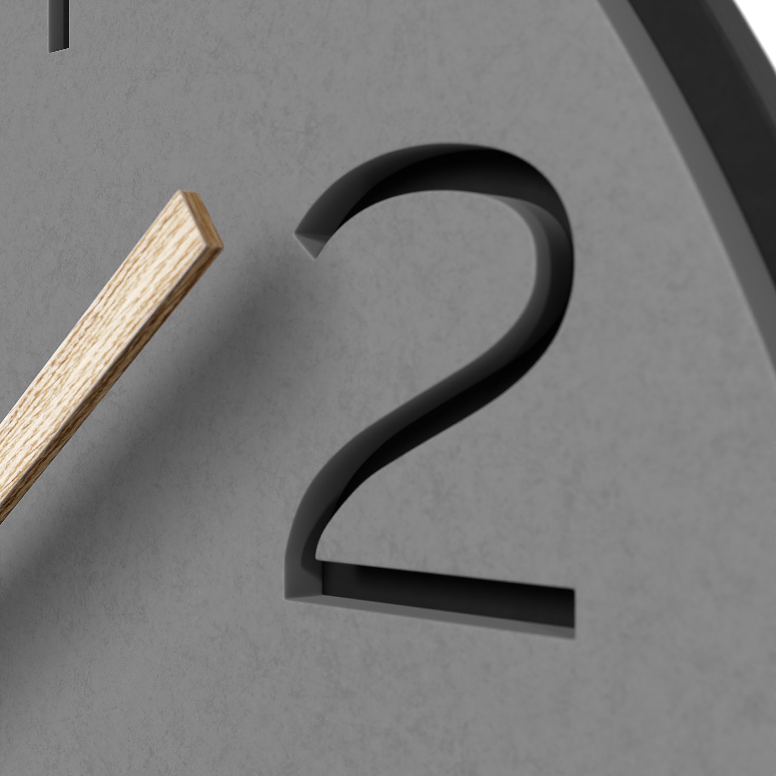 Cander Berlin MNU 2640 Y XXL Wanduhr lautlos 40 cm ohne Ticken analog Wohnzimmer modern Vintage grau schwarz Holz-Zeiger