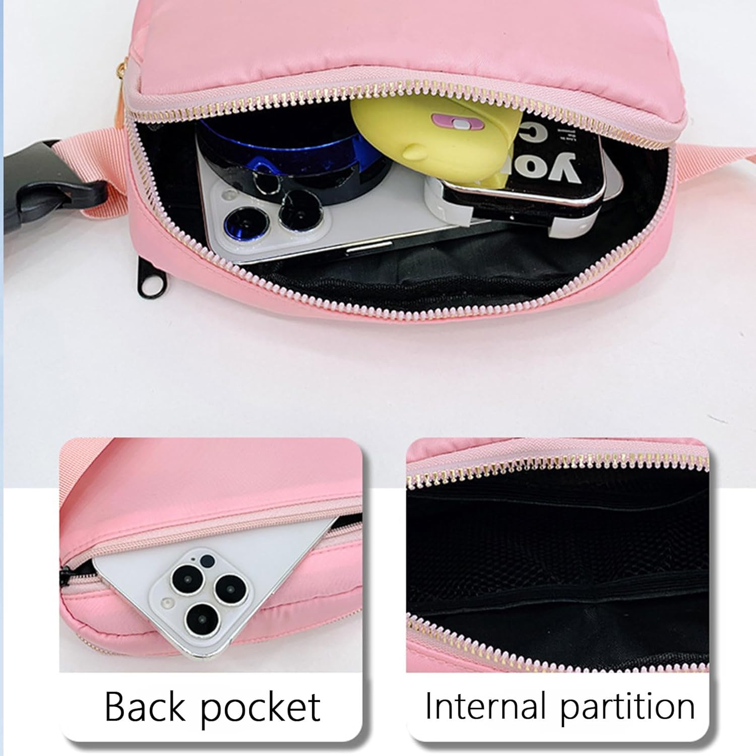 Custom Personalized Belt Bag for Women Men Fanny Pack with Name Travel Running Hiking Waist Bag Crossbody Chest Pack