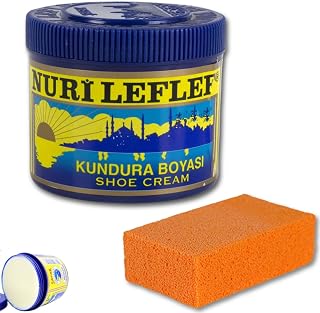 Nurileflef Ayakkabı Boyası, 200 ml, Deri Ayakkabı Bakım Kremi, Sünger Hediyeli (Naturel (Deri Besleyici))