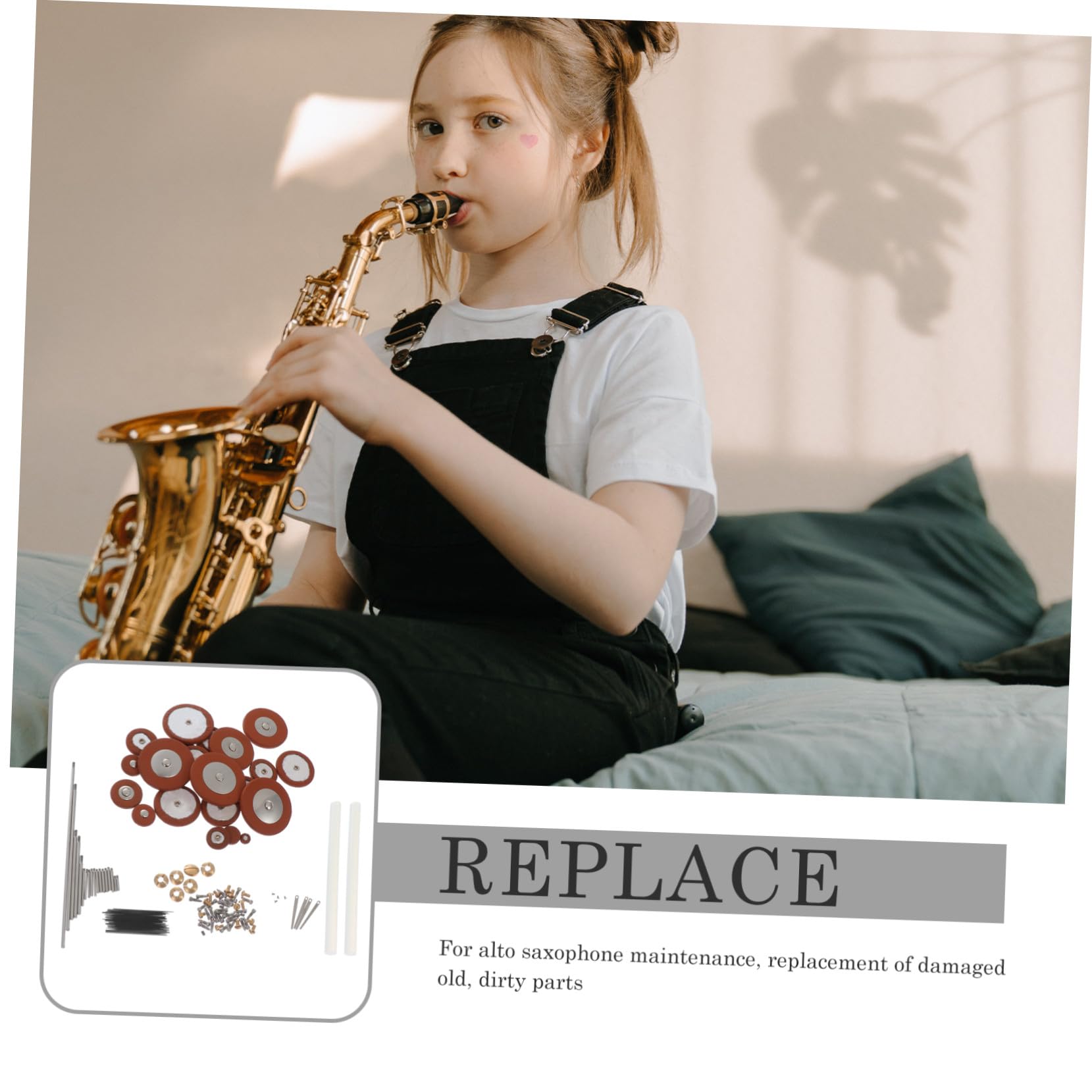 Kit di Riparazione per Sax Contralto Viti e Molle in Materiale Sintetico, Set Professionale per Manutenzione e Sostituzione Parti Danneggiate, per Musicisti e Colore Casuale