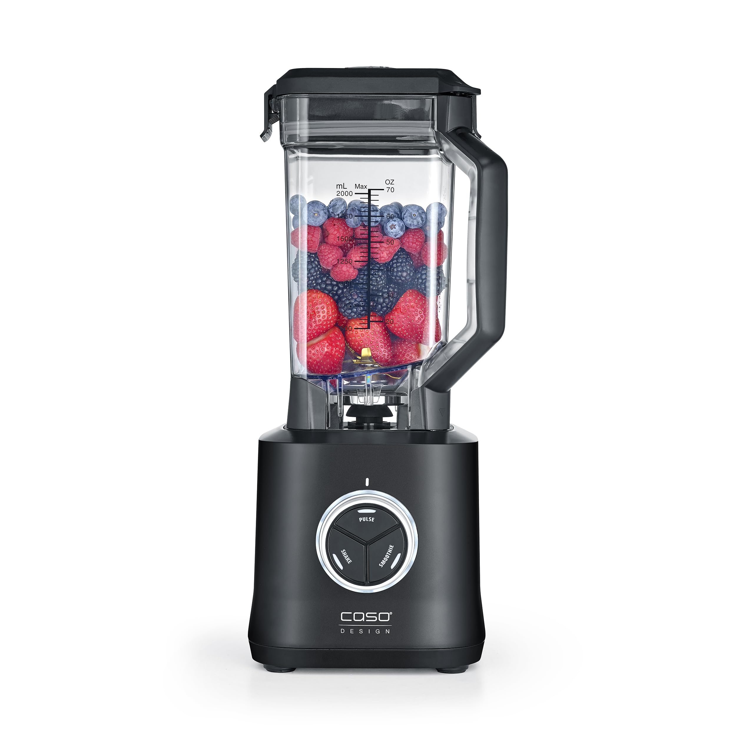 CASO Power Blender B 2000 - Batidora de vaso profesional, 30.000 rpm, 2000 W, recipiente de mezcla Tritan irrompible (2 l), sin BPA, función Pulse, batido, batido, sistema de 8 cuchillas con