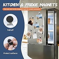 Vista 4 de VNDUEEY Paquete de 6 imanes plateados para refrigerador, clips magnéticos para pizarra blanca, clips magnéticos resistentes, clips con imanes