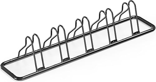 Simple Houseware - Soporte de almacenamiento ajustable para 5 bicicletas, aparcamiento para suelo, color negro