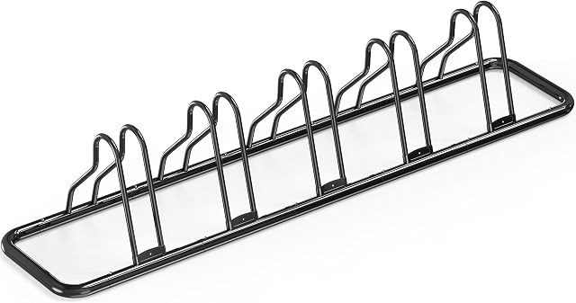 Simple Houseware 5-Bike Floor Storage Rack - Adjustable Bicycle Parking Stand & Garage Organizer for Road and Kids Bikes, Black | Bicycle Parking Stand Organizer for Road and Kids Bikes