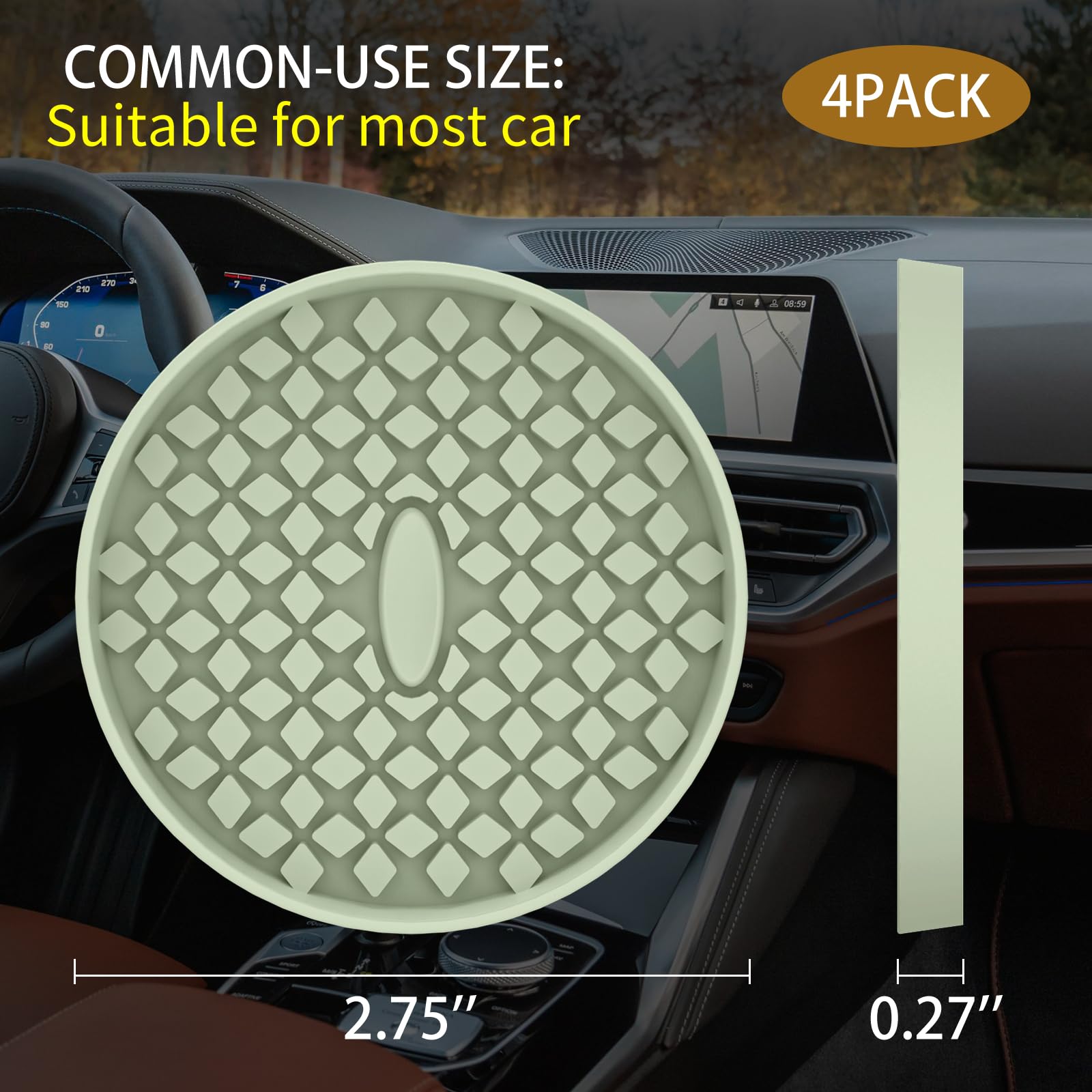 ME.FAN Lot De 6 Dessous De Verre En Silicone Avec Support