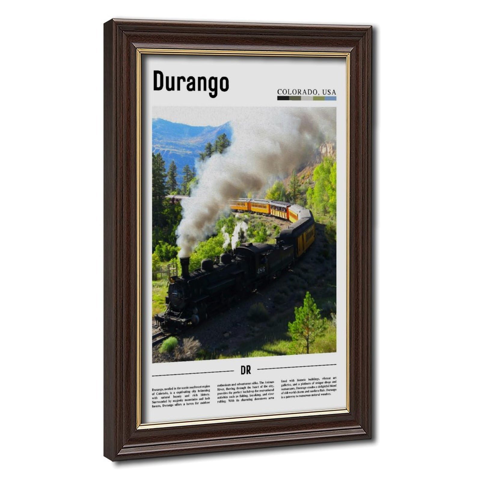 Wcyb Mokume Gane Frame Durango Colorado The United States Of America Scenery Travel Posters Prints Canvas Deco Paintings Wall Art Hangable Frame 8" L X 12" W