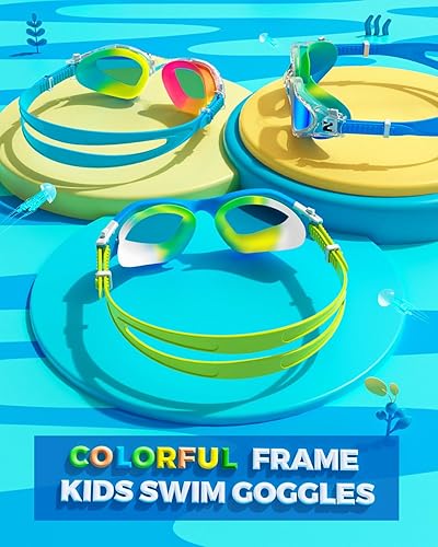 Miniatura 2 de ZIONOR G1MINI MIX - Gafas de natación para niños, con bloques de color, polarizados, sin fugas, antiniebla, para niños (3-14) N