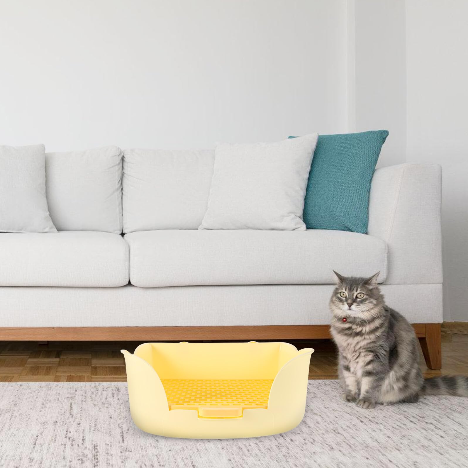 GALPADA Kaninchen Toilettentrainer Kunststoff mit Abdeckung für Kleintiere Meerschweinchen Chinchillas Urintrennung Pflegeleicht für Kleintierkäfige Geeignet
