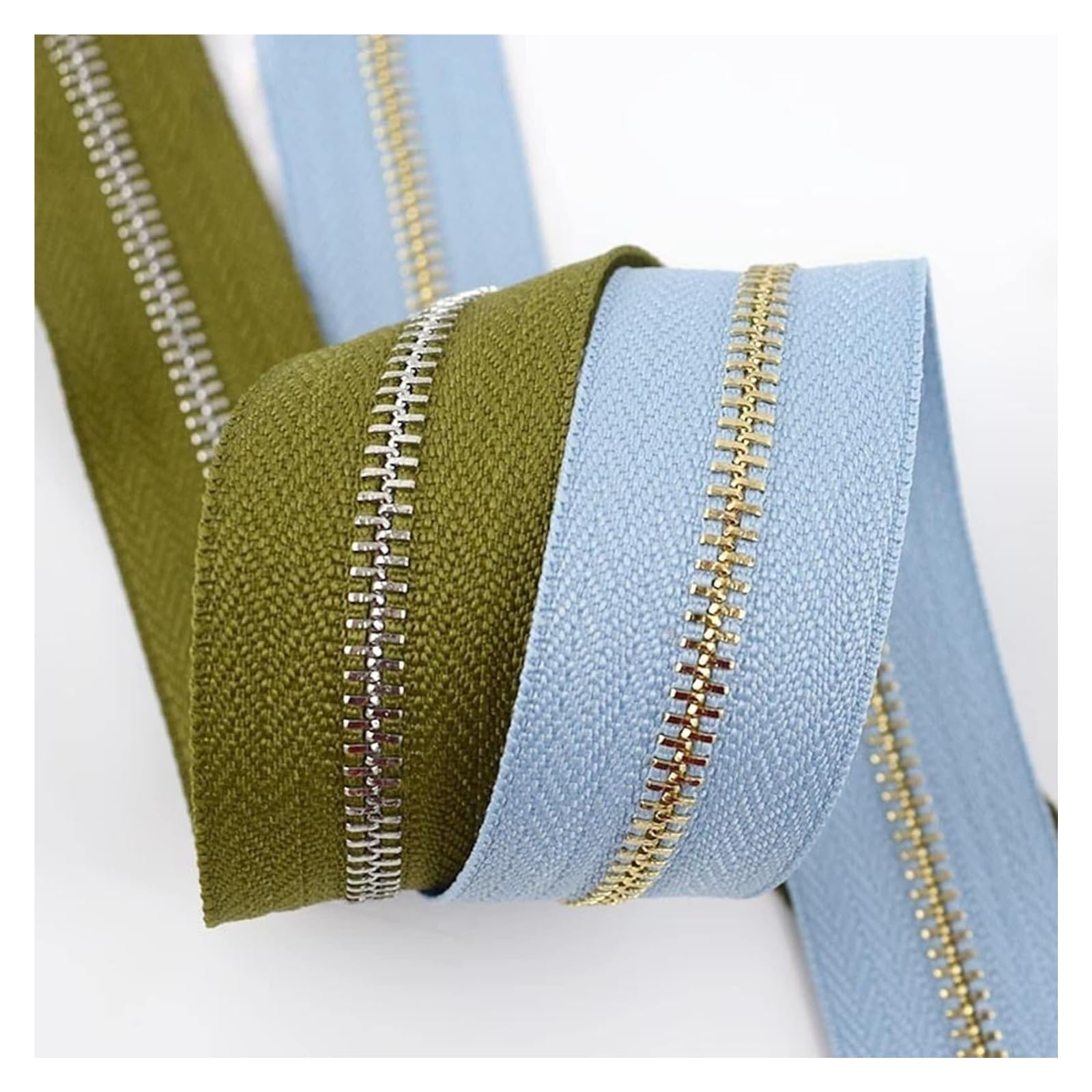 Zamki błyskawiczne, 2 szt. 3# metalowe zamki błyskawiczne 15-70 cm Zamki zamknięte/otwarte Akcesoria do naprawy pokrowców na ubrania DIY(Royal Bluegold,OpenEnd60cm)