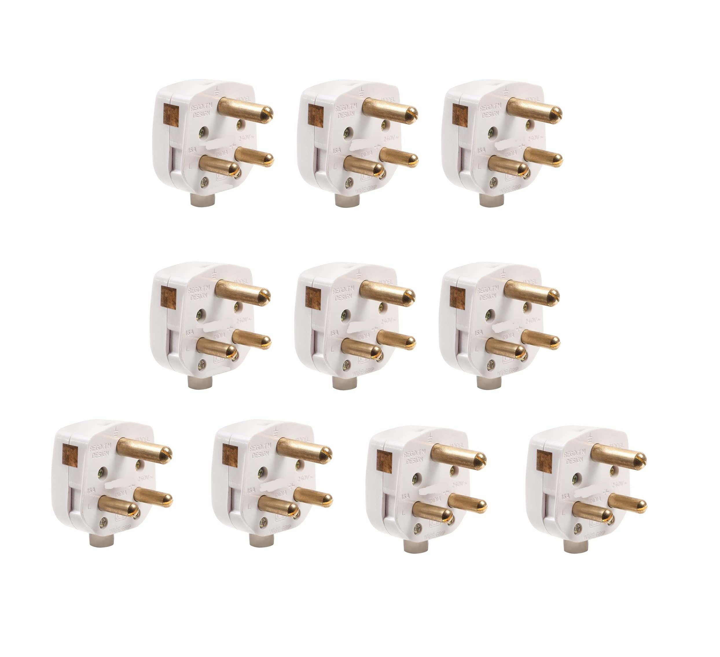 Pack of 10 Pieces 16A Electrical 3 Pin Plug Top (ESP172)-image-25