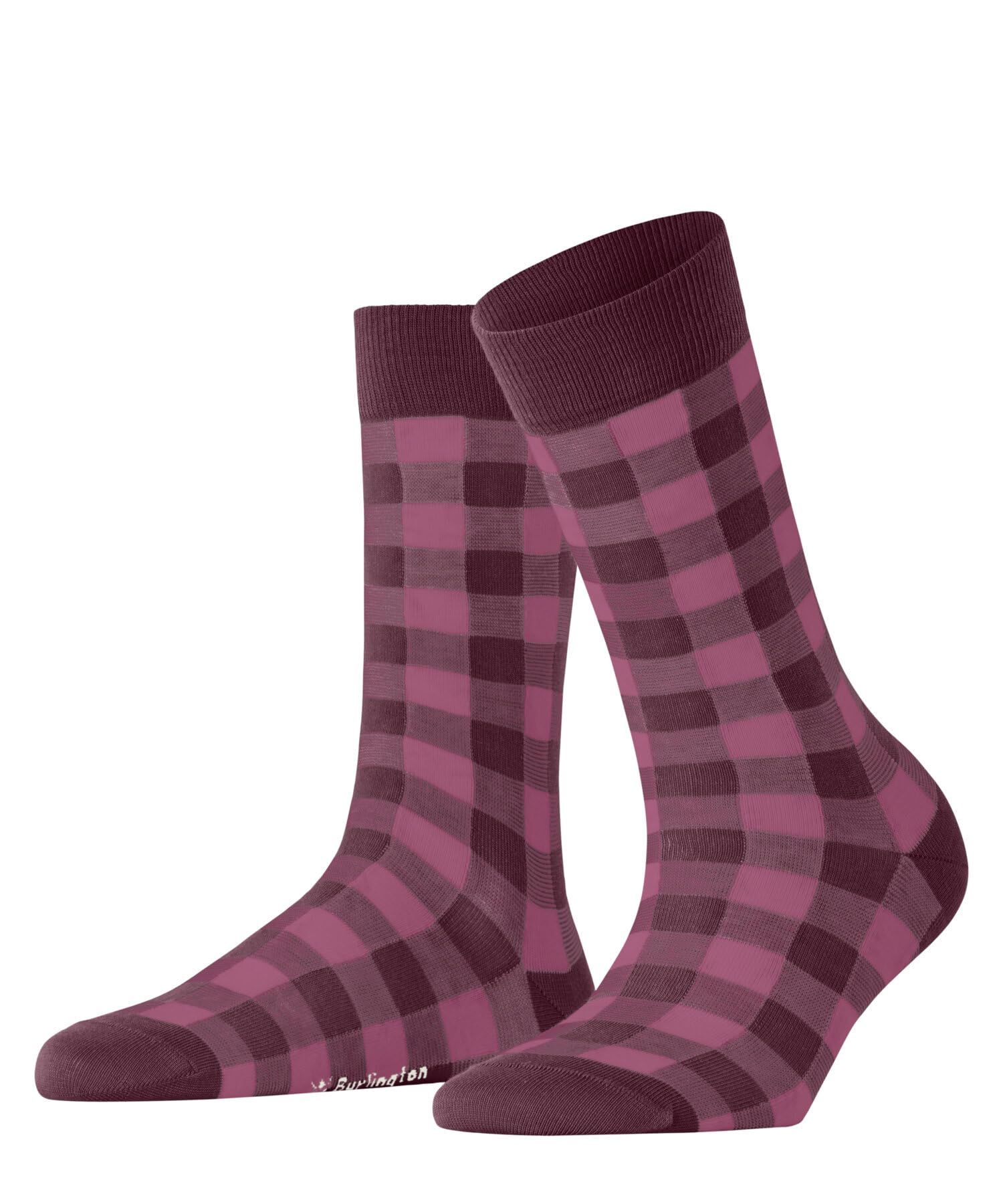 Burlington Women's Vichy W So Cotton Patterned 1 Pair Socks, Red Burgundy 8326, 3.5-7