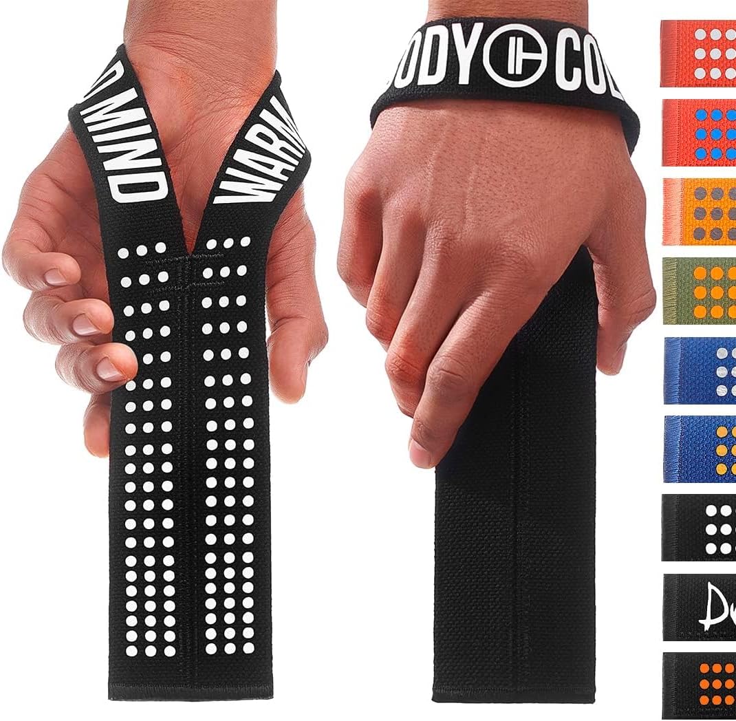 WARM BODY COLD MIND V1 Lifting Wrist Straps for Olympic Weightlifting, Rated at 660 lb, for Weight Lifting Bodybuilding Powerlifting Deadlift Gym Fitness Crossfit, Heavy Duty