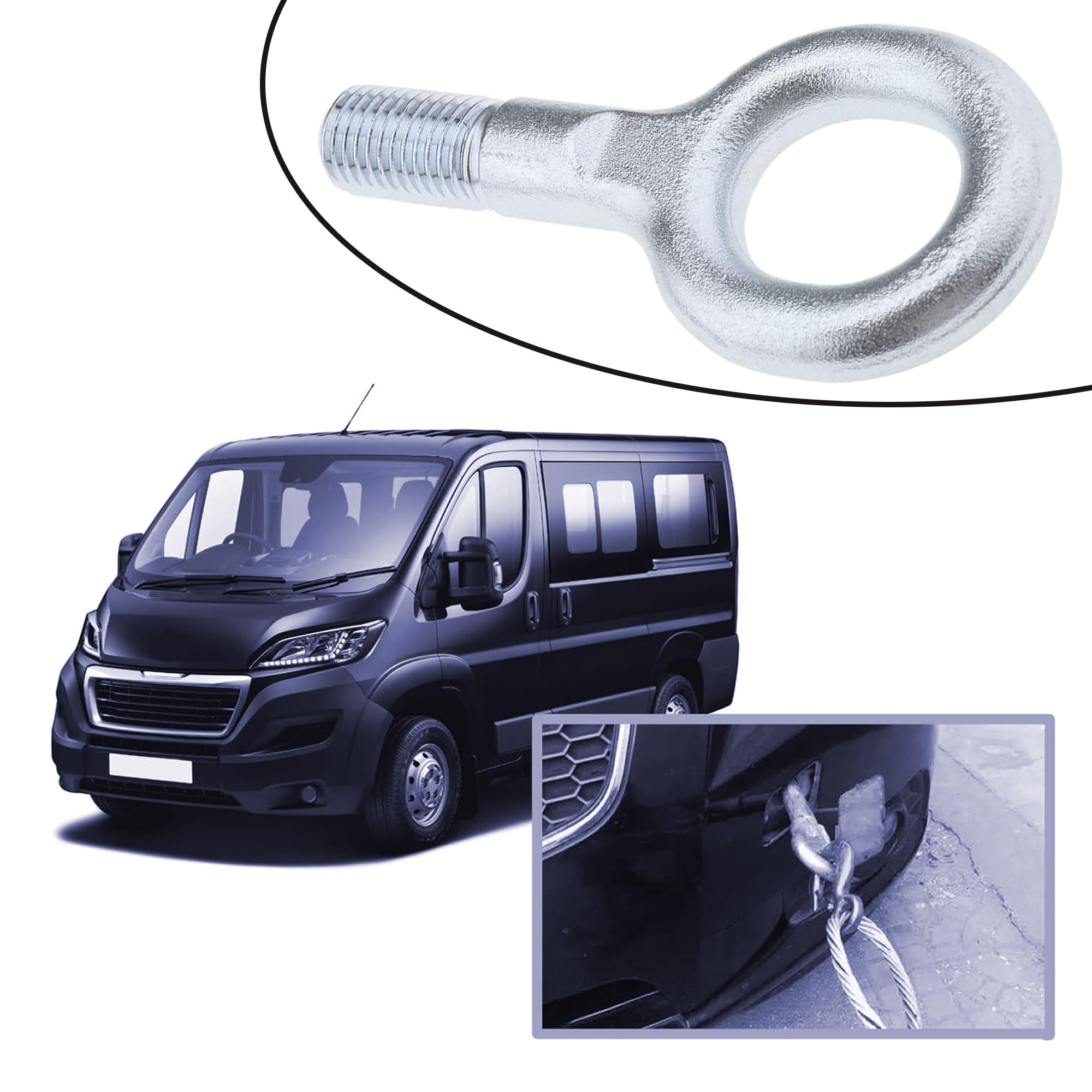 ANBOO Hak holowniczy do samochodu, hak holowniczy, oczko holownicze 1348135080 674417 do C-itroen Relay Peugeot Boxer FIAT Ducato (od 2006)