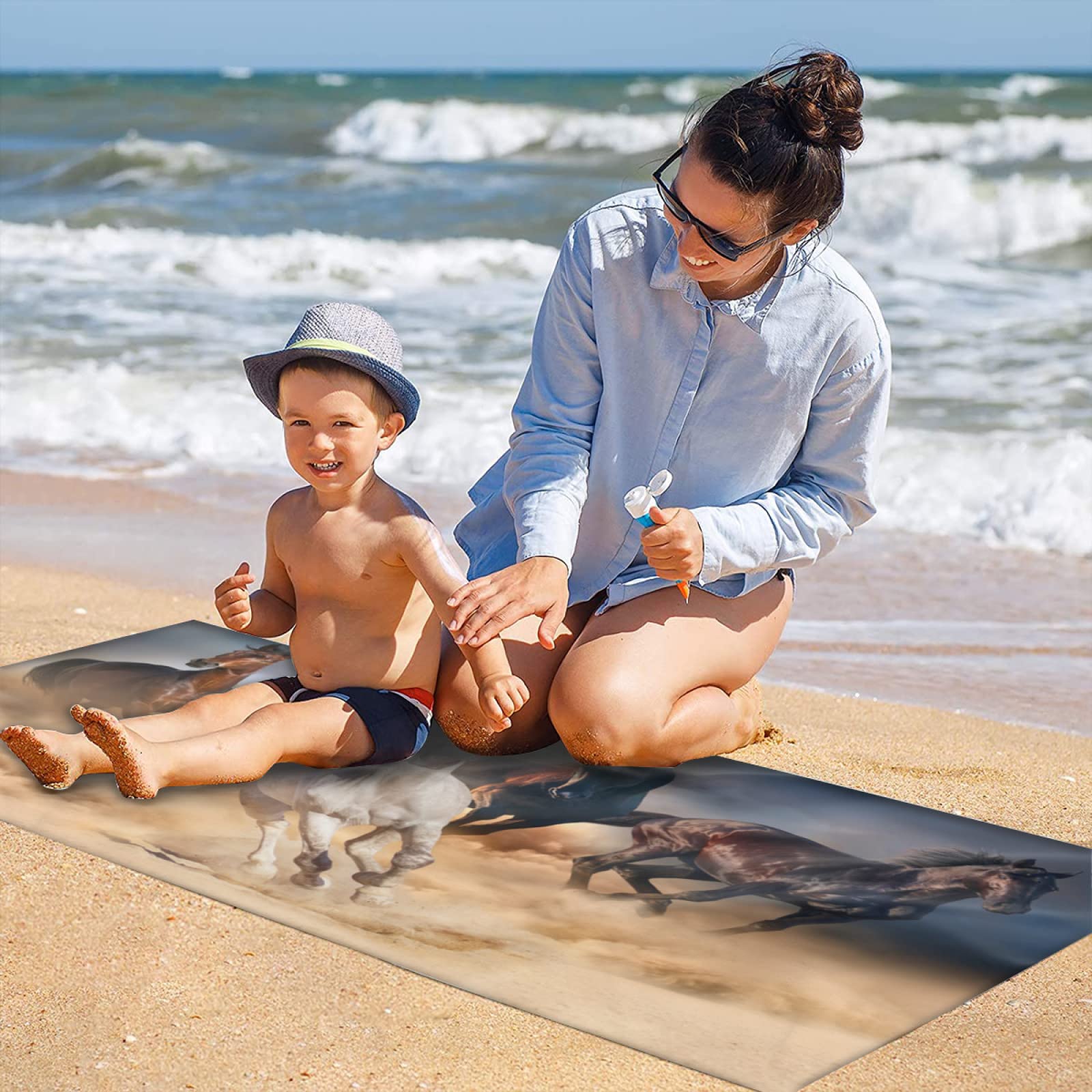 Serviettes De Plage Surdimensionnées En Microfibre Douce Et Absorbante à Séchage Rapide Pour Enfants Et Adultes