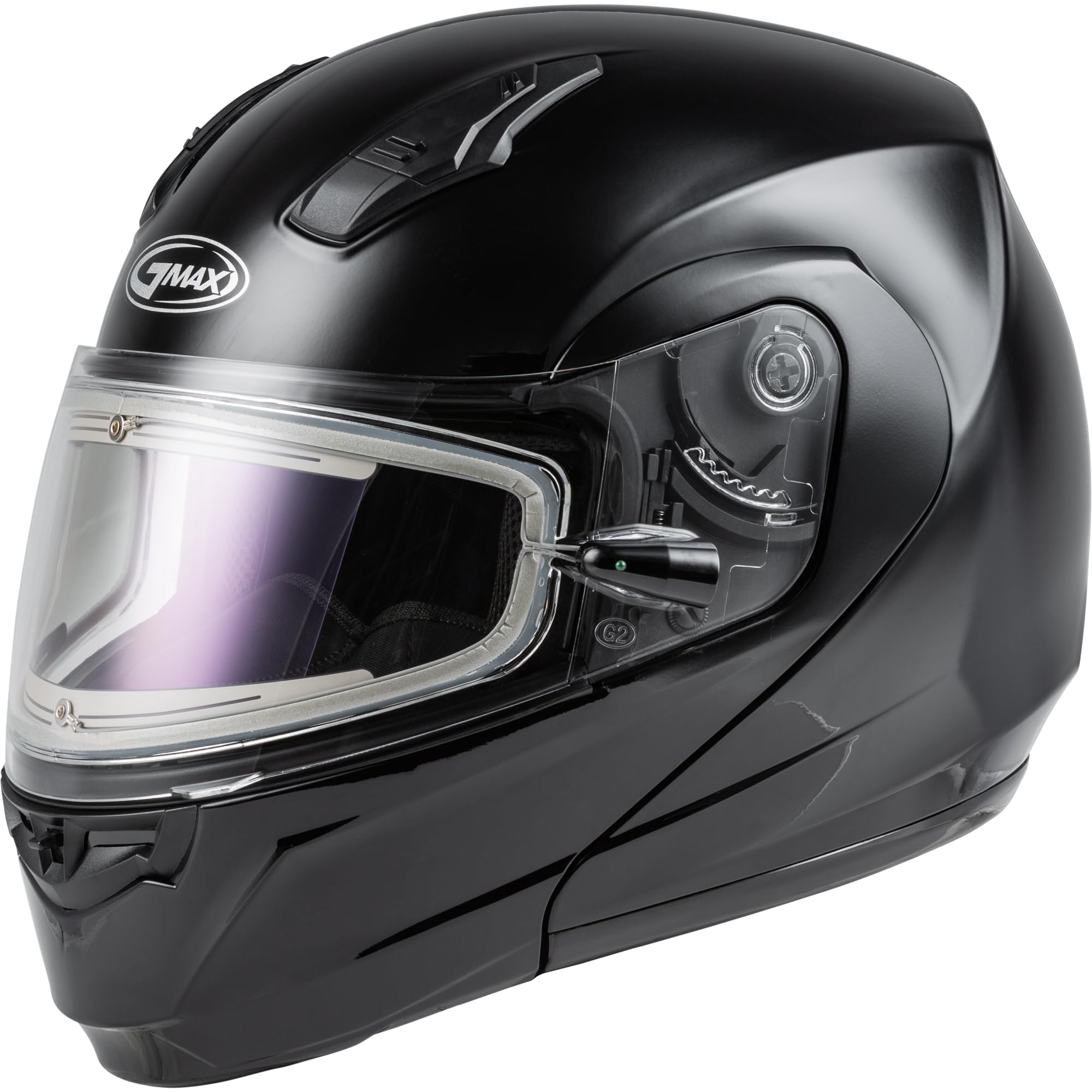 GMAX MD-04S Snow Modular Helmet Solid w/Quick Release Buckle Electric Shield (Black
