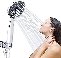 Vista 7 de BRIOUT - Cabezal de ducha de mano de alta presión con 5 ajustes, potente cabezal de ducha de pulverización de agua contra flujo de agua de baja