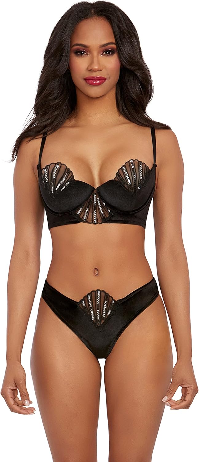 Dreamgirl Women's Velvet Bra & G-string Set
