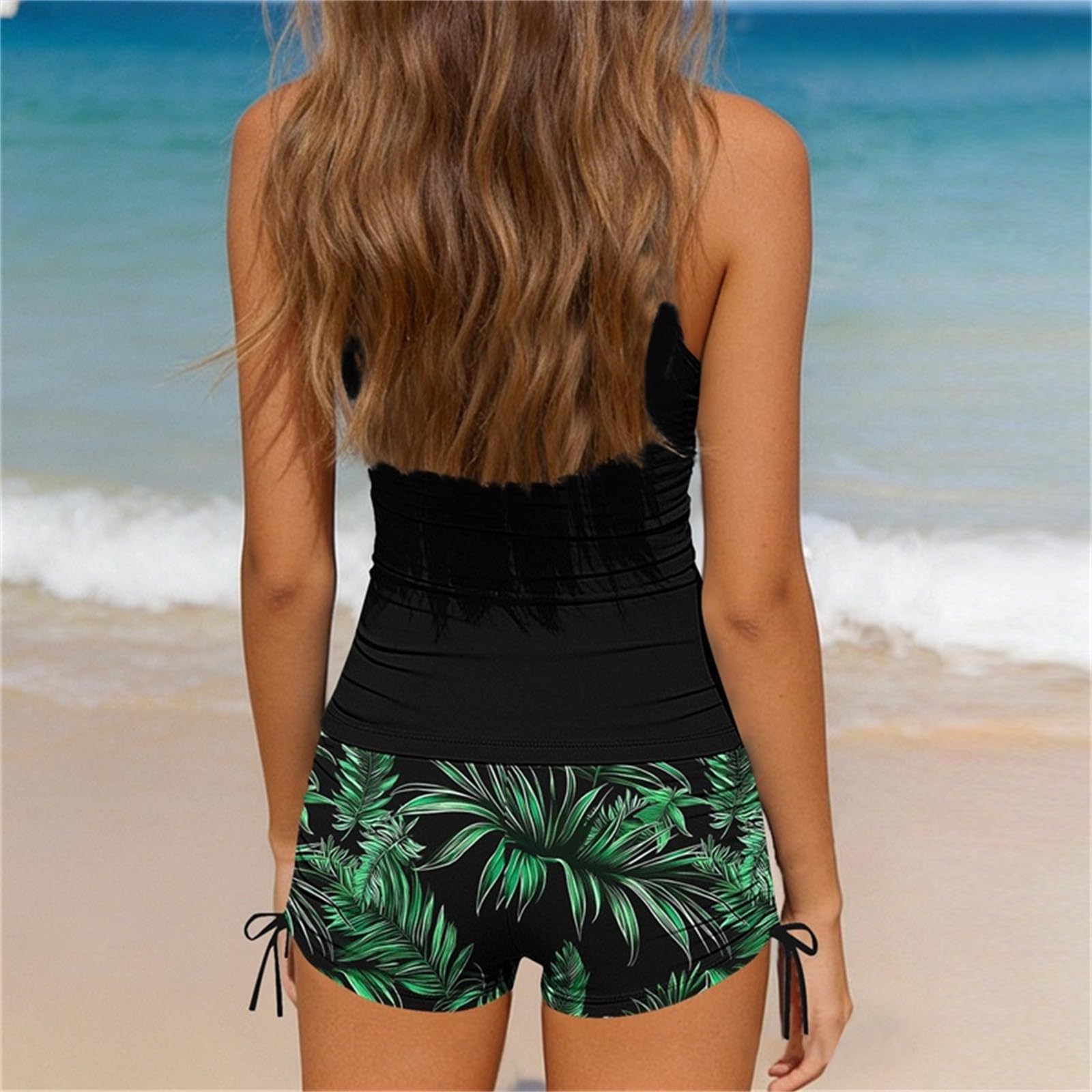 Vest-Style Swimsuit Set for Girls 7-16 Years | Sleeveless Round Neck Two-Piece Tankini | Simple Swimwear for Children - 4