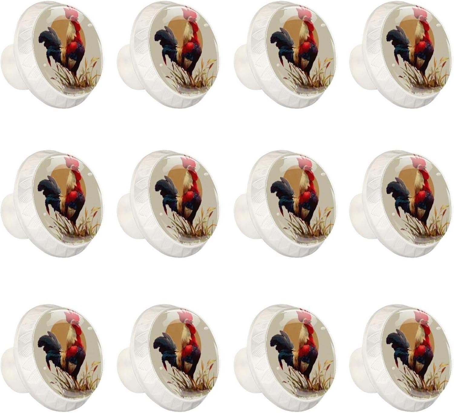 Black Sage Green Flowers (3) Pattern Cabinet Knobs, Decorative Drawer Pulls for Kitchen Cabinet, Furniture Hardware for Cupboard Closet Bedroom