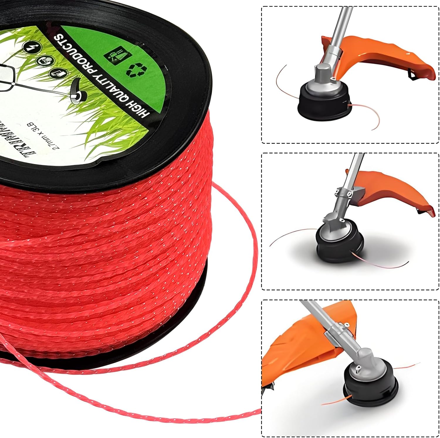 3 lbs 0.095in Trimmer Line, 0.095" line fits for Stihl FS56RCE FS38 FS91R FS40CE FS70R FS94R FS111R FSA90R FS131R FS50CE FS131 FS91 String Trimmer, Part No. 0000 930 2340, 0000 930 4300