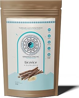 Natural Licorice Root Powder (Mulethi) I 100% Pure I Relieve Mucous Buildup I Heartburn I Gastrointestinal Tract Inflammation I Coughs and Respiratory Infections (250g)