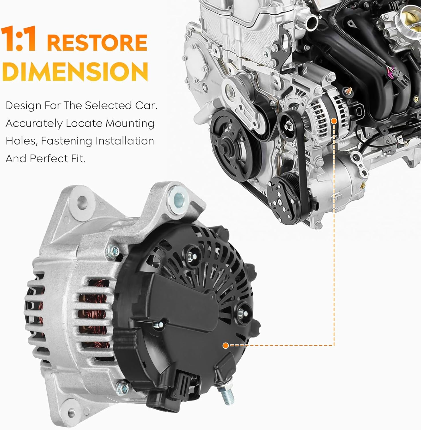Alternator for 3.5L V6 Nissan Maxima 2004 2005 2006 2007 2008, AVA0004 400-40032 11017