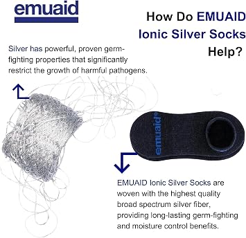 emuaid EMUAIDMAX Nail Fungus QuickStart Kit - EMUAIDMAX Maximum Strength 0.5oz with Silver Ionic Socks Therapeutic Moisture Bar is Suitable for Nail Fungus, Athletes Foot, Foot Ulcers, Cracked Heel