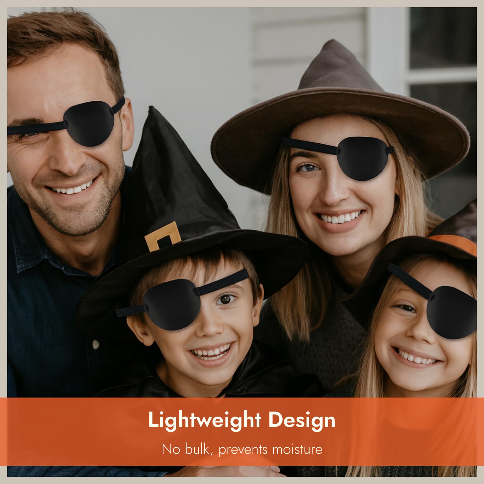 6 pezzi Copriocchio per Adulti e Bambini, 3D Regolabile con Fascia Elastica, Materiale Morbido Traspirante, Riutilizzabile per Occhio Sinistro o Destro, Ideale Costume Pirata, Ambliopia, Cosplay