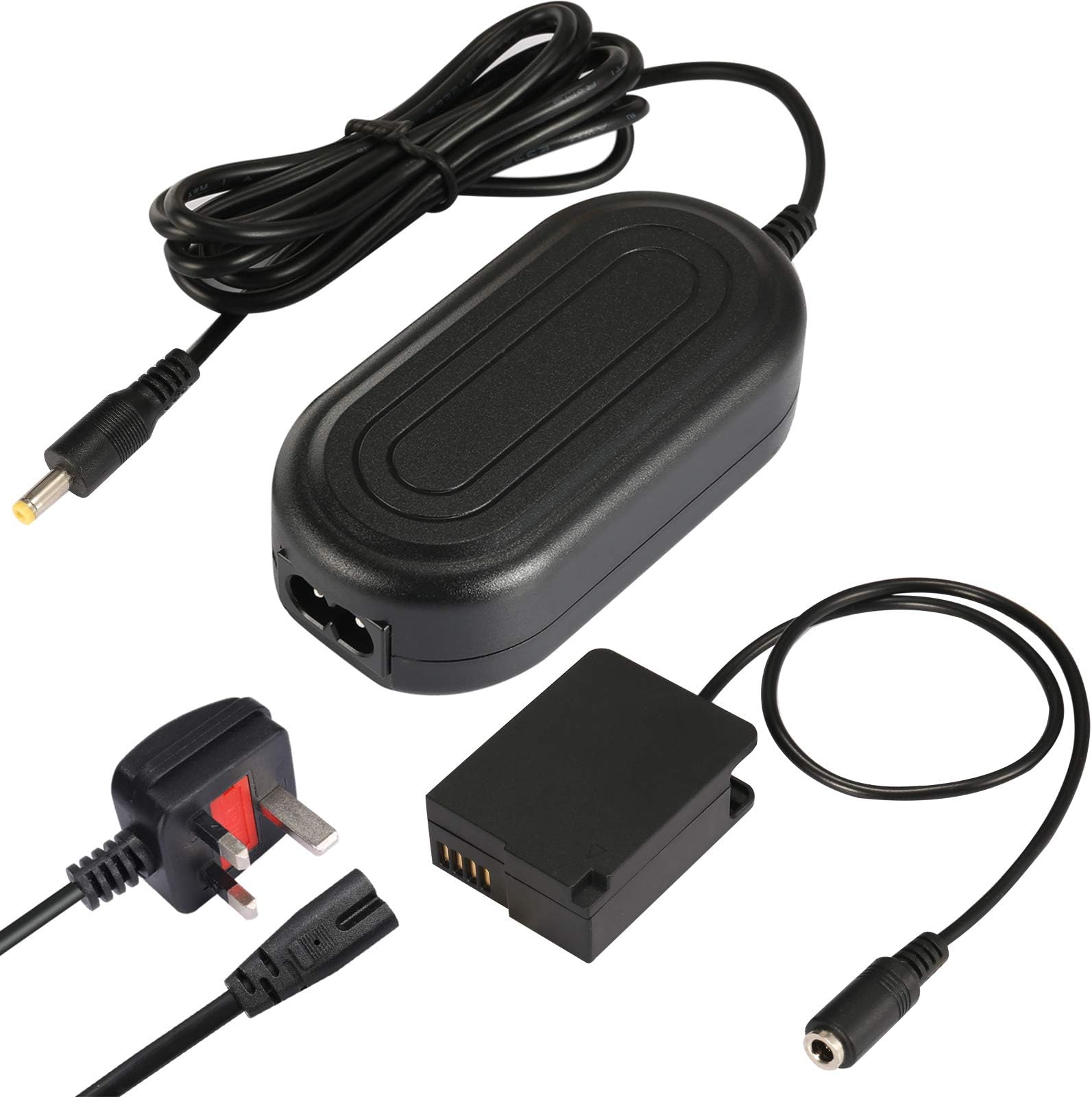 SinFoxeon DMW AC8 plus DMW-DCC8 coupler AC Power Adapter Charger kit for Panasonic DMC-G7, DMC-G6, DMC-G5, DMC-FZ1000, DMC-FZ300, DMC-FZ200, DMC-FZ2500, GH2, GX8, G85 and Sigma DP0Q Digital Cameras