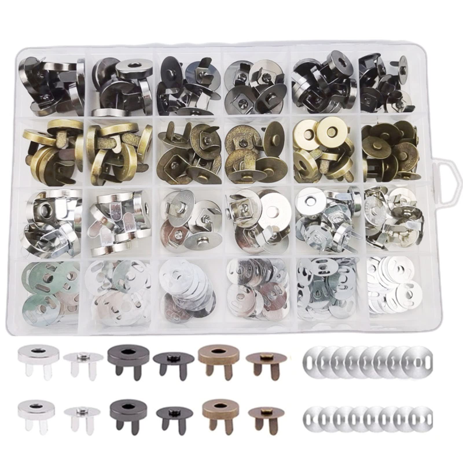 Jazuaiao Button Clasps Snaps Fastener Clasps for Craft Sewing Purses Bags Clothes Leather Making 18 & 14mm Fasteners for Sewing