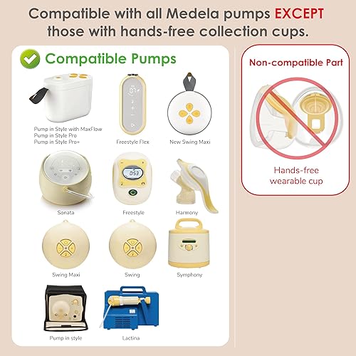 Miniatura 36 de Maymom MyFit Crater Series - Protector de pecho pequeño de 0.394 in con diseño de dos piezas compatible con piezas de bomba Medela; reemplazo de
