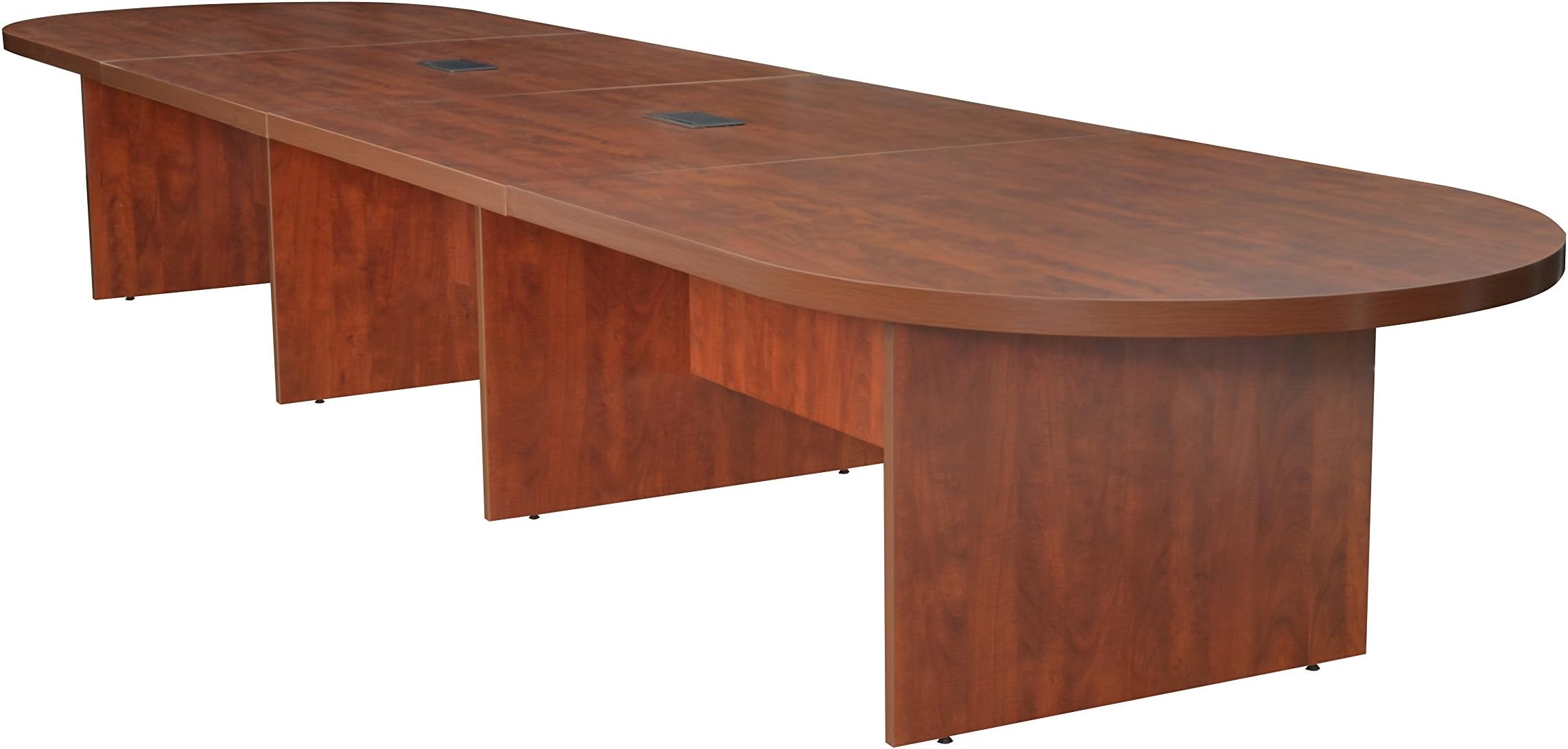 Regency with with 2 Power Data Grommets Legacy Modular Racetrack Conference Table, 216-inch, Cherry