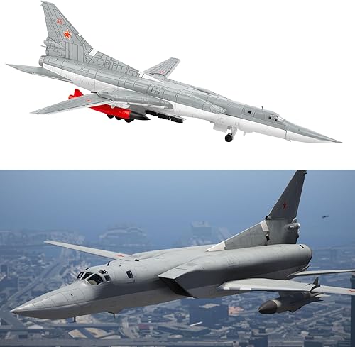 Miniatura 7 de Hanghang 1144 Rusia TU-22M Backfire Fighter Avión Metales Avión Militar Avión Fundido a Presión para Colección o Regalo
