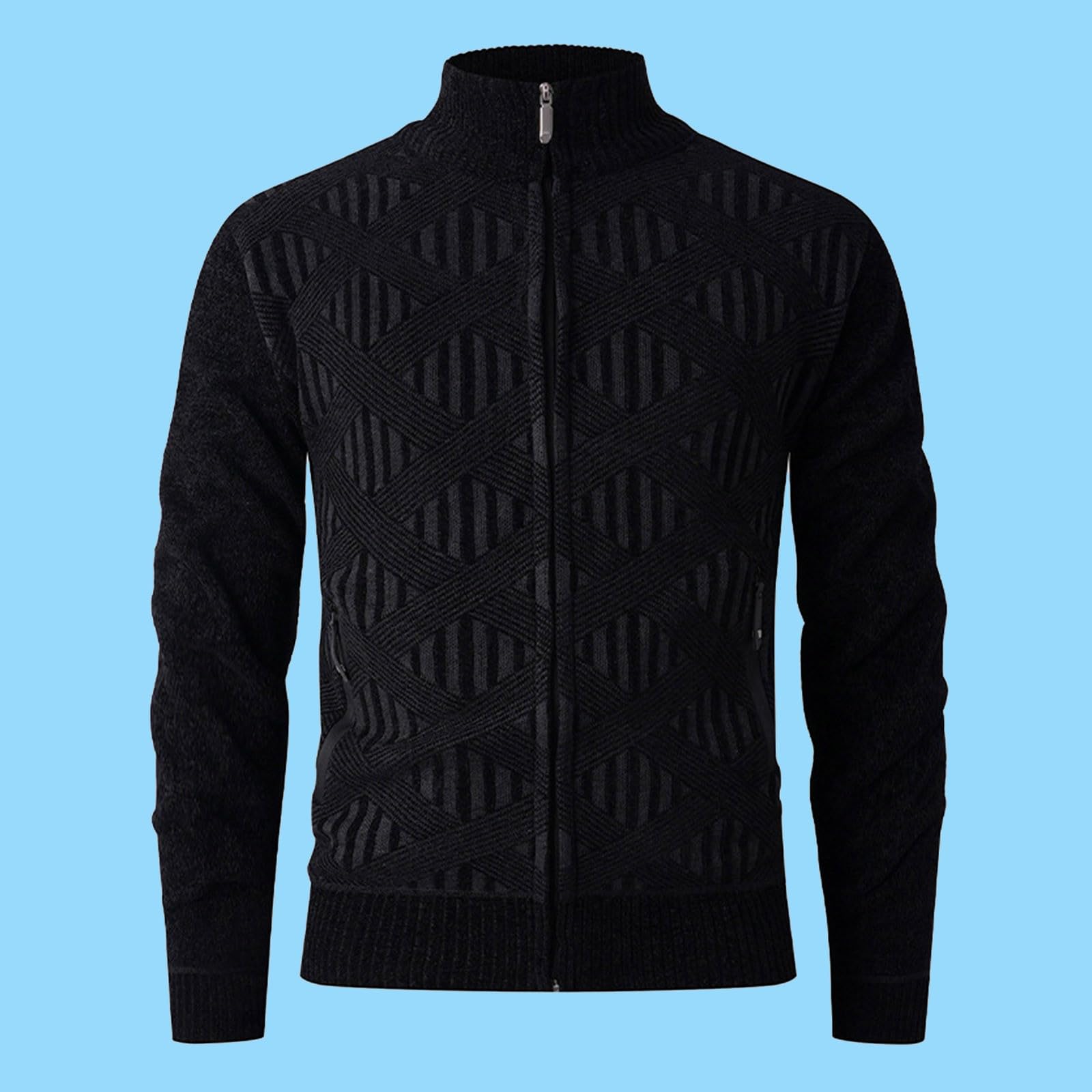Maglione Invernale da Uomo con Collo Alto e Maglione Spesso in Velluto