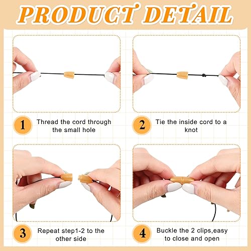 Miniatura 9 de 100 piezas de conectores de barril de cuentas de cierre, cierre de seguridad, cierres de seguridad de plástico para collares, pulseras, joyas (negro)