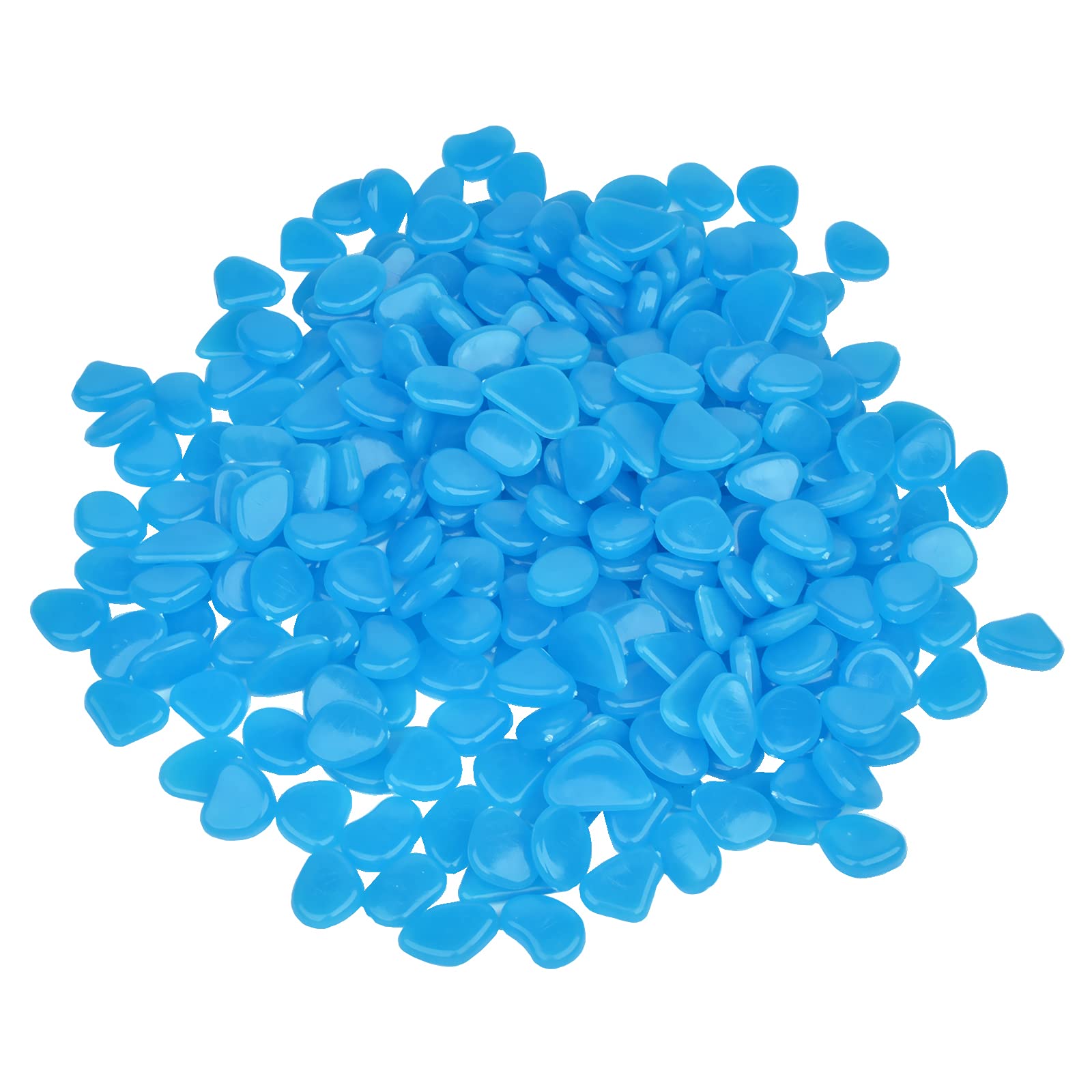 500 piedras luminosas para jardín, varios colores, piedras decorativas para acuarios, acuarios, parterres, jarrones, terrazas, césped, plantas decorativas (azul)