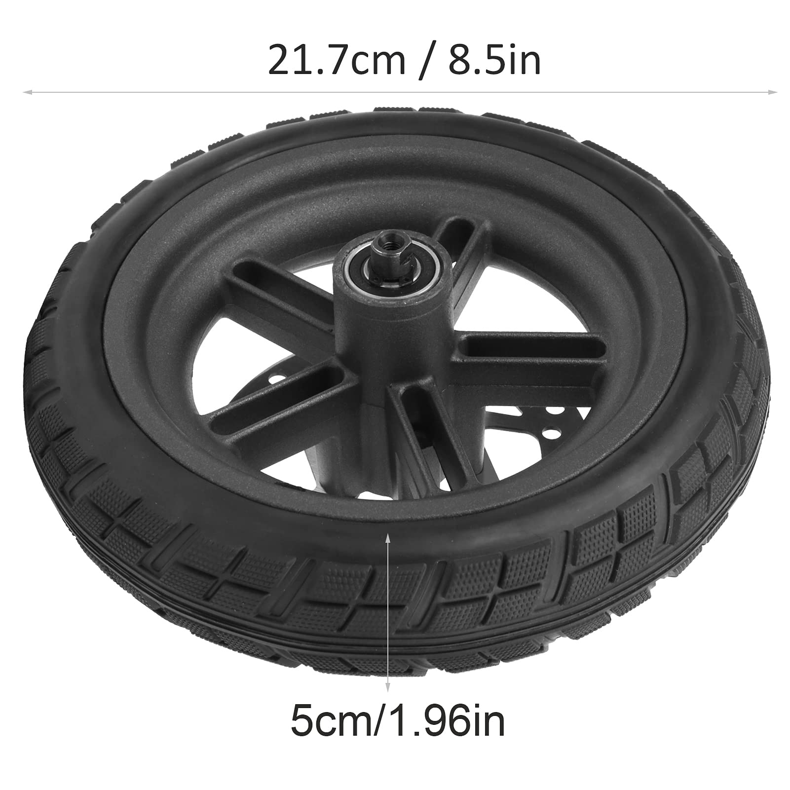 Tbest Ensemble de Remplacement de Pneu Arrière de Roue Arrière de 8,5 Pouces, Ensemble de Remplacement de Scooter, Frein à Disque de 120 Mm, Antidéflagrant, Absorption des Chocs