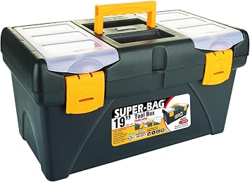 Lirazon Tool Bag, Tool Box, Mini Compartment Organizer with Transparent Cover, Yellow-Black Durable Plastic Material 19