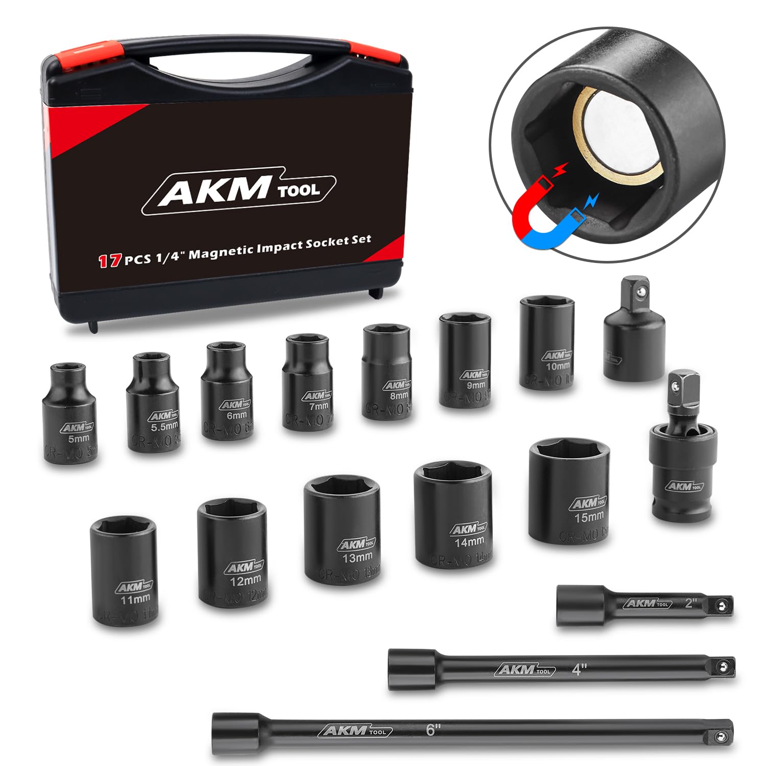 Amazon.com: AKM TOOL 1/4 Inch Drive Magnetic Impact Socket
