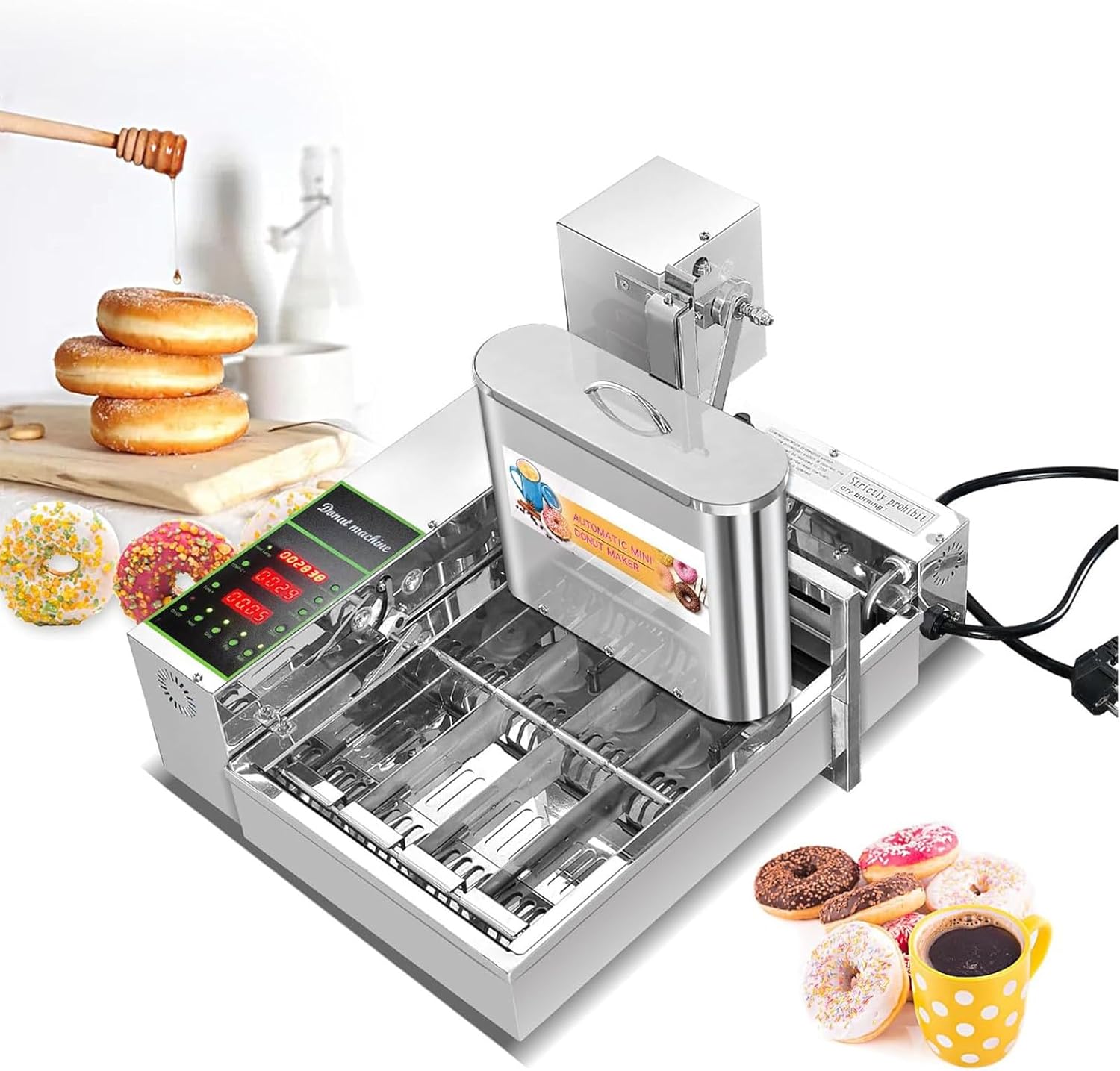 Commercial Automatic Heavy Duty Donuts Maker Machine Doughnut Frying Making Machine,4-rows mini making donuts machine