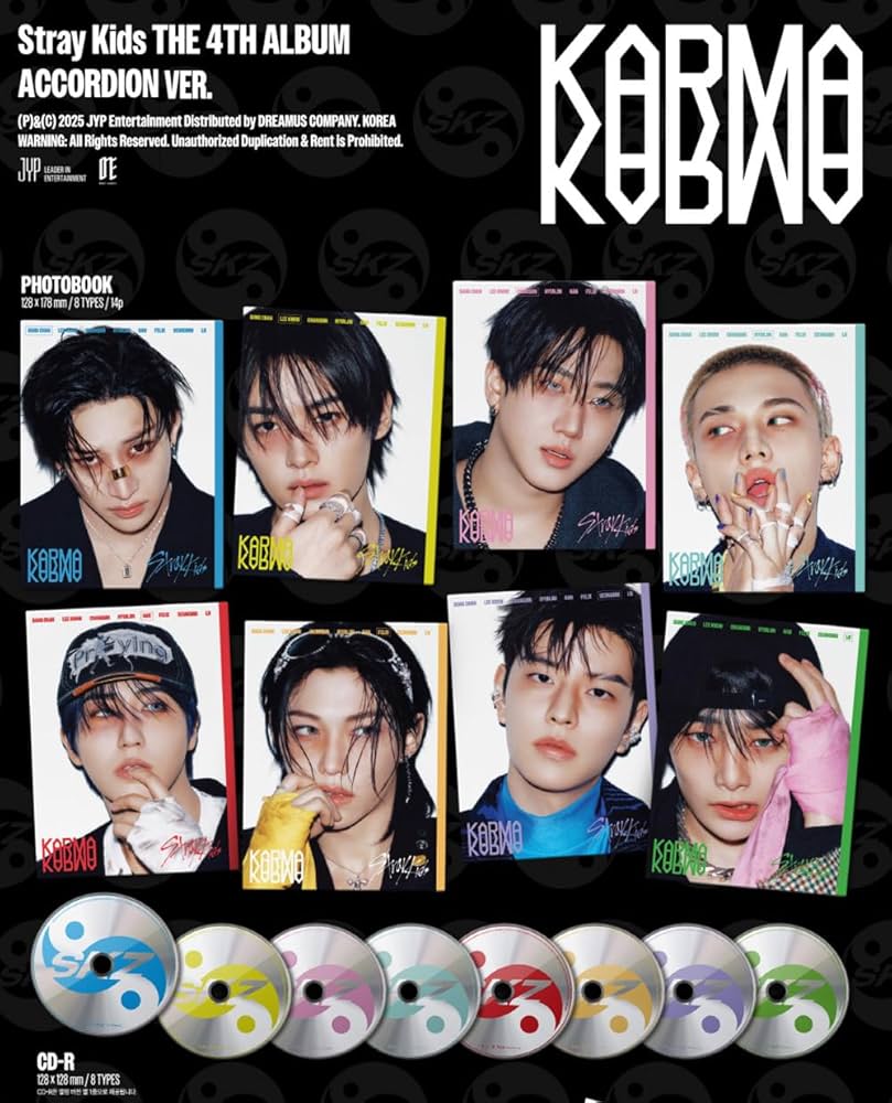 スキズ　KARMAアコーディオン+フォトカAB+ラキドロCコンプセット Stray Kids THE 4TH ALBUM 