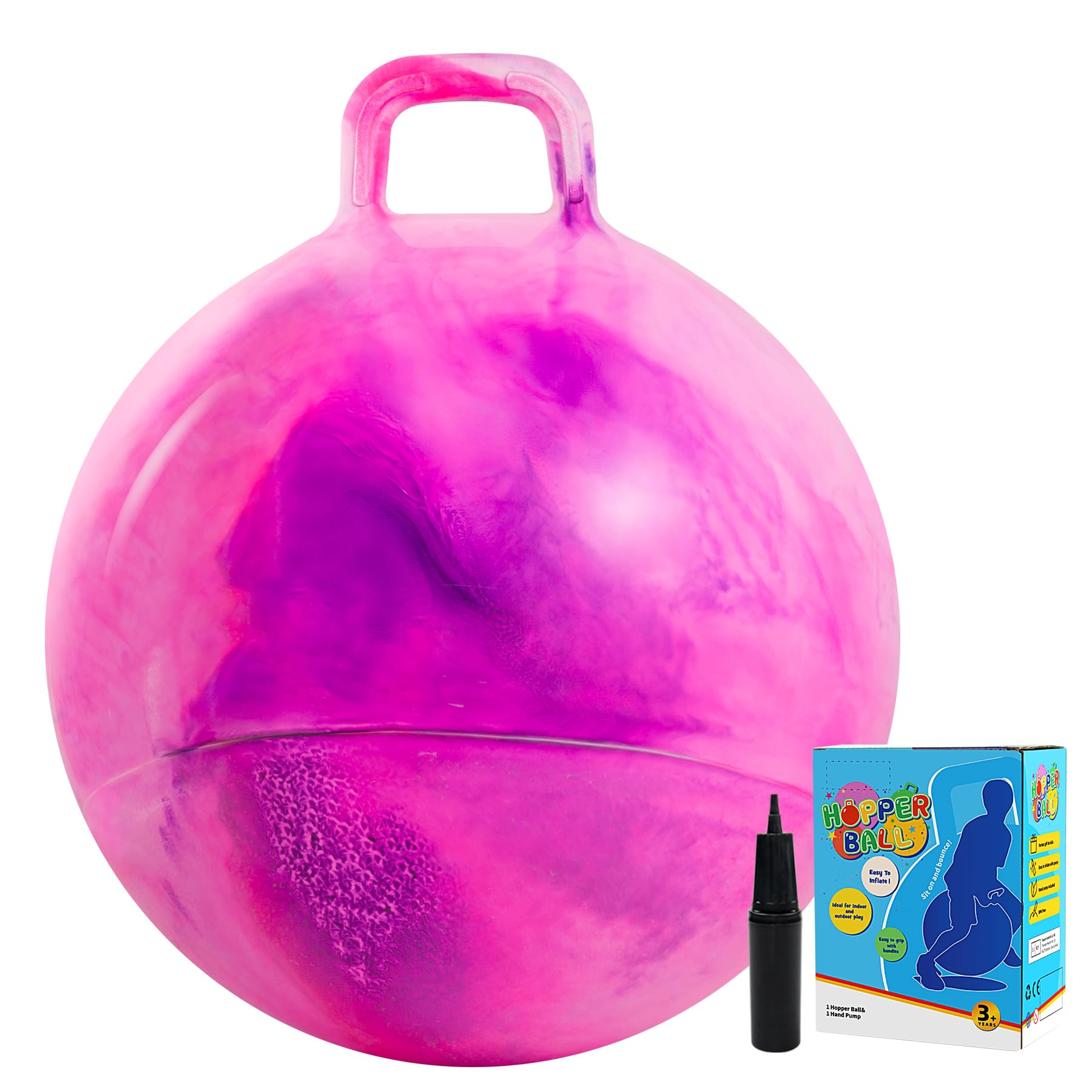 Vastoy 20 Inch Space Hopper Ball for Kids 6-9 Years, Anti-Slip Space Hopper with Hand Pump