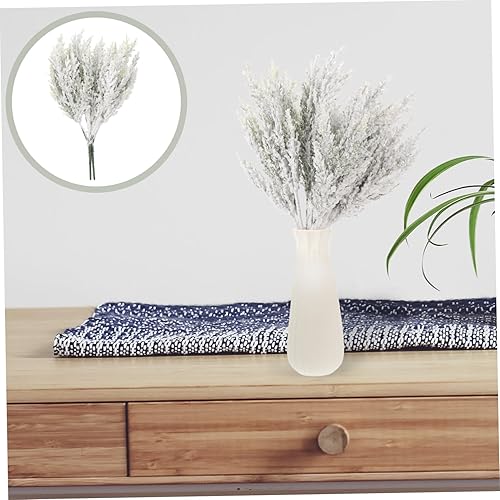 Miniatura 9 de IMIKEYA 2 piezas de cedro artificial, vegetación nevada, palillos de pino, tallos de vegetación, guirnalda de cedro, ramitas de aguja de pino