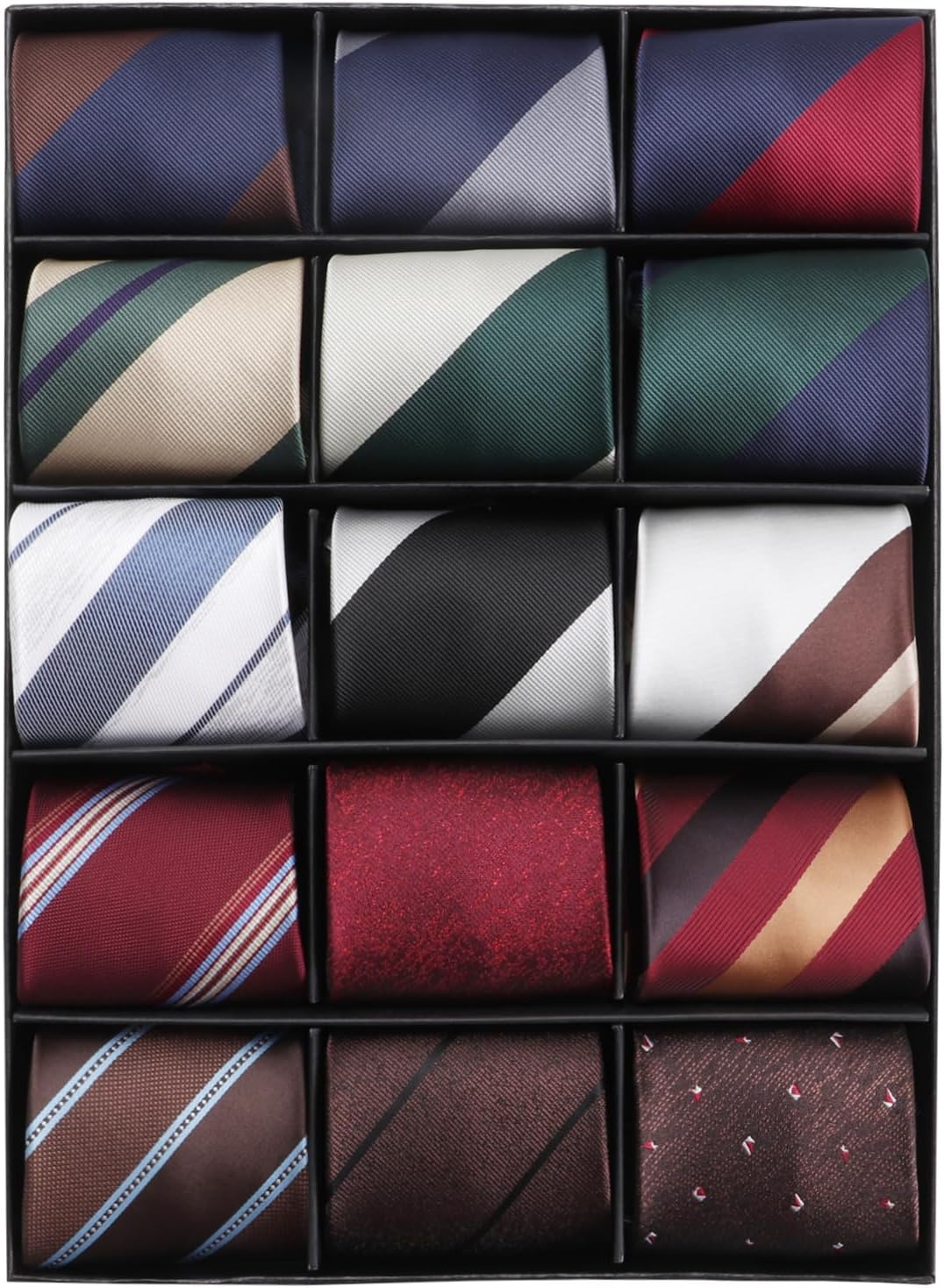 Ties for Men Wedding Zipper Ties for Men, 15PCS Neckties for Men, Boy's Silky Zip Up Ties, Men's Pretied Ties Set