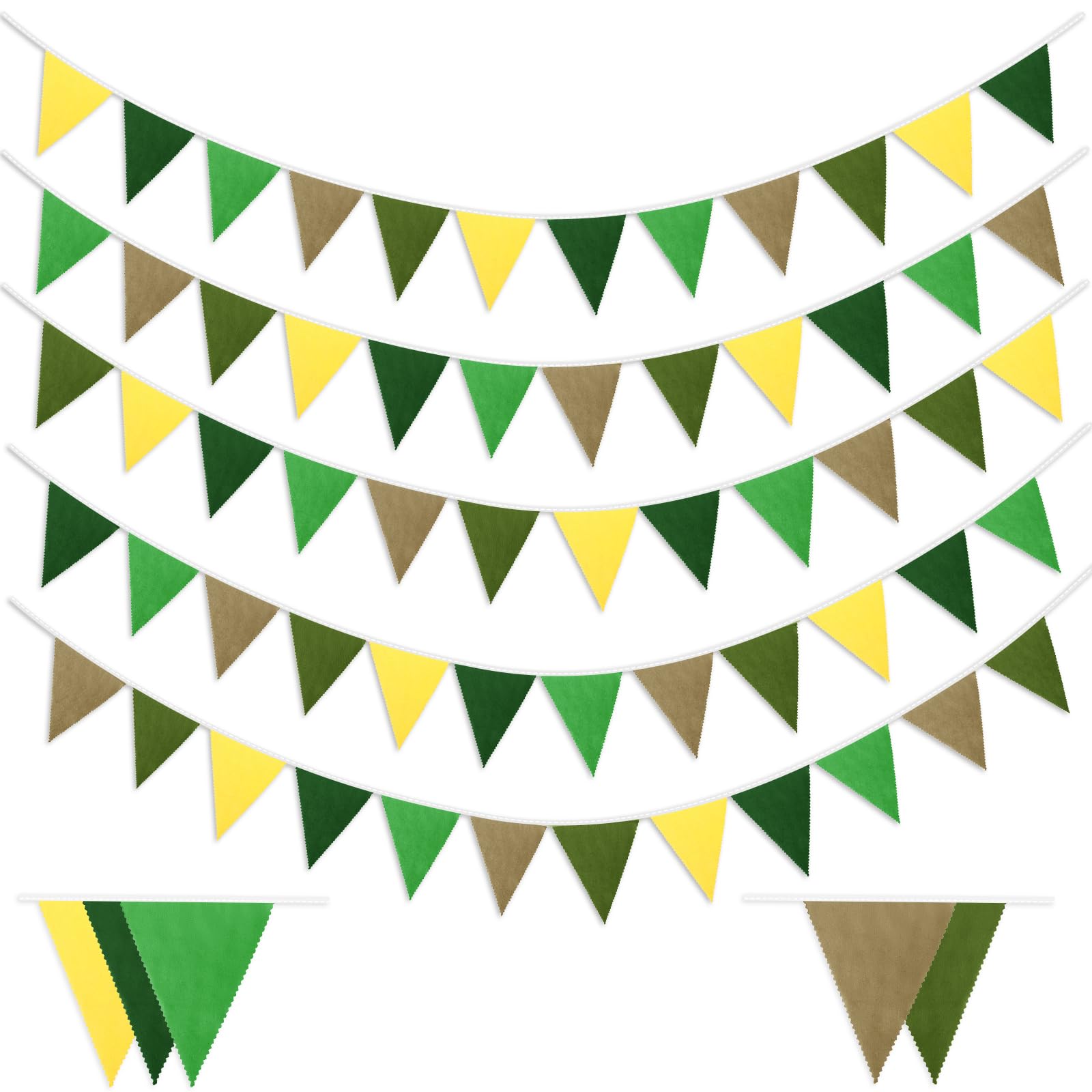 2 Guirlandes Bannière Jute Mariage - Drapeaux Triangles Cœur Blanc, Déco Rustique Anniversaire/Fête