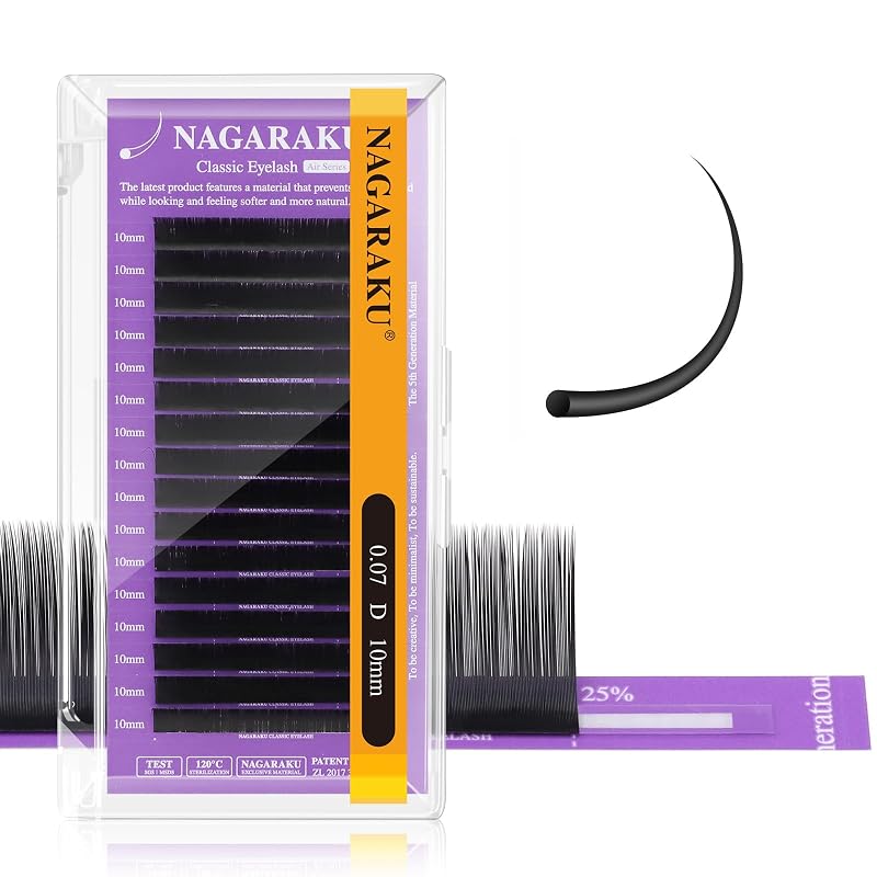 Extensões de cílios individuais NAGARAKU Air Series 0,07 D 10 mm