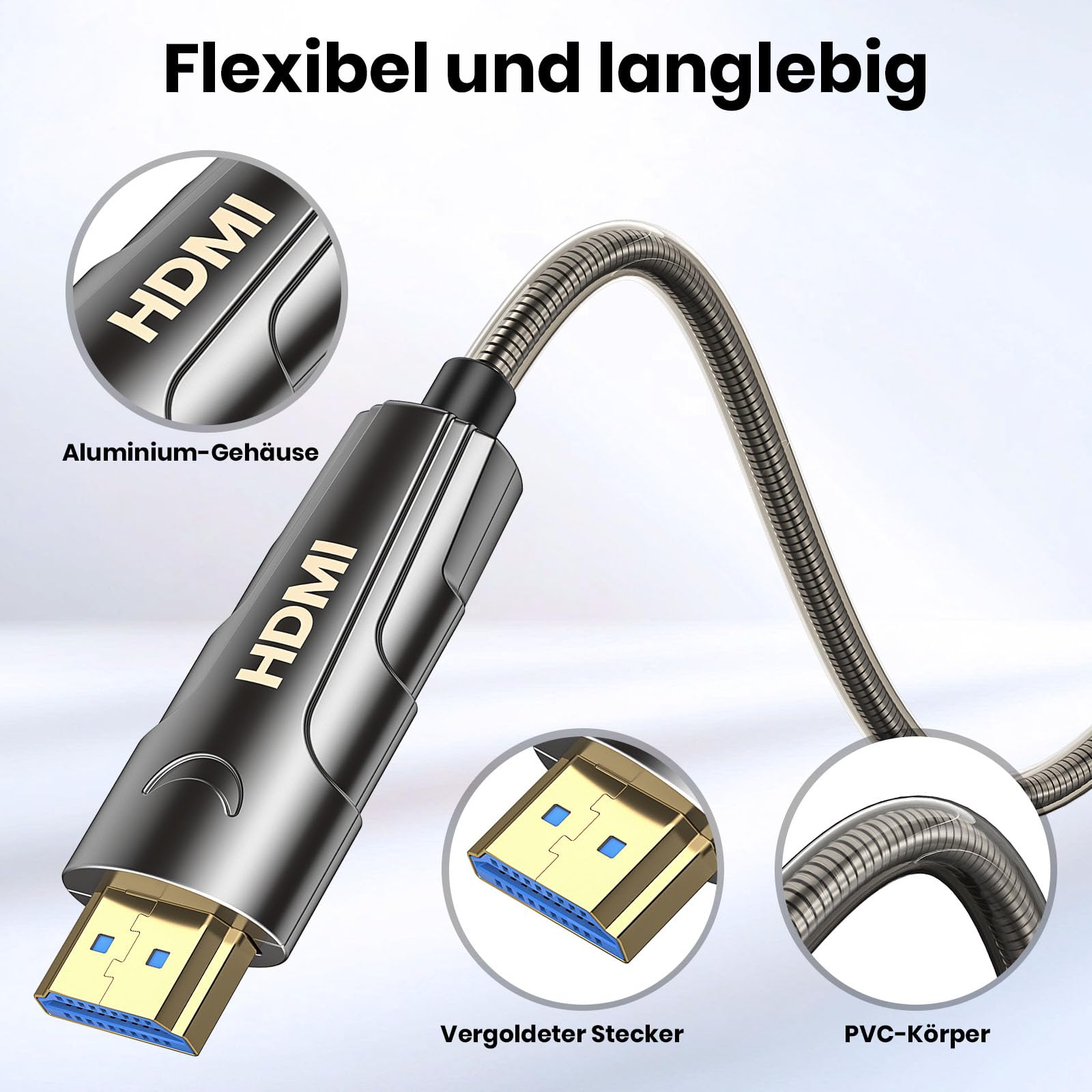 Cable de fibra óptica 8K HDMI 40M HDMI 2.1 cable 48 Gbps Ultra High Speed,In Wall CL3 Rated,AOC 8K @60Hz,4K @120Hz/144Hz Dynamic HDR eARC Dolby HDCP2.2 Compatible con PS10,Xbox SeriesX, PC, TV