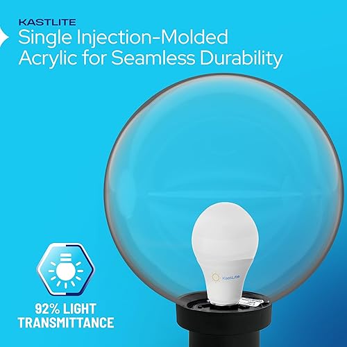 Miniatura 4 de KastLite Accesorio de iluminación combinado de poste de lámpara  Lente acrílica transparente de 10 pulgadas con instalador negro y montaje de